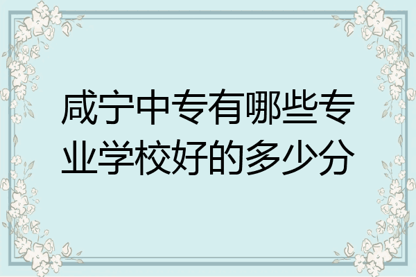 咸宁中专有哪些专业学校好的多少分