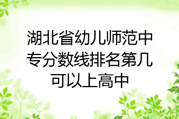 湖北省幼儿师范中专分数线排名第几可以上高中