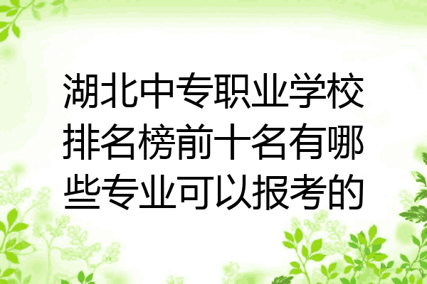 湖北中专职业学校排名榜前十名有哪些专业可以报考的