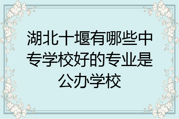 湖北十堰有哪些中专学校好的专业是公办学校