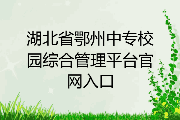 湖北省鄂州中专校园综合管理平台官网入口