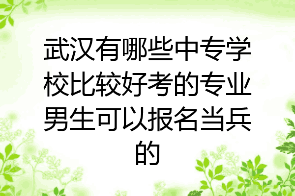 武汉有哪些中专学校比较好考的专业男生可以报名当兵的
