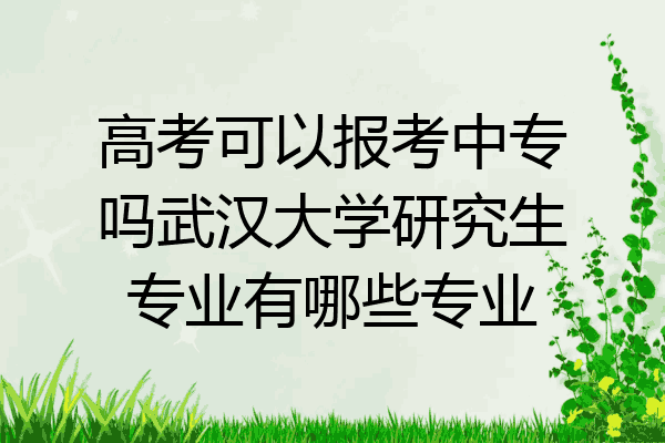 高考可以报考中专吗武汉大学研究生专业有哪些专业