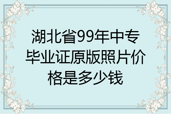 湖北省99年中专毕业证原版照片价格是多少钱