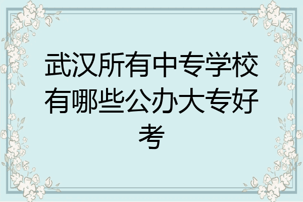 武汉所有中专学校有哪些公办大专好考