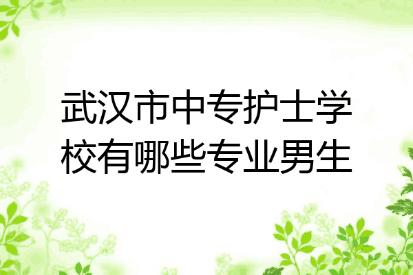 武汉市中专护士学校有哪些专业男生