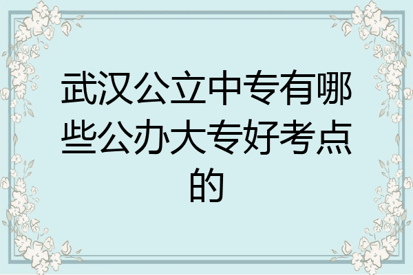 武汉公立中专有哪些公办大专好考点的