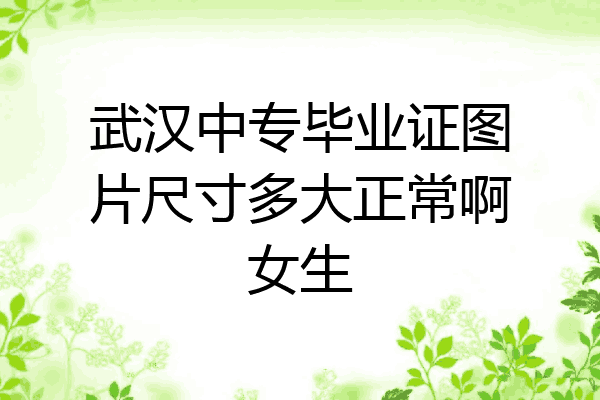 武汉中专毕业证图片尺寸多大正常啊女生
