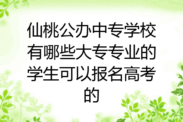 仙桃公办中专学校有哪些大专专业的学生可以报名高考的