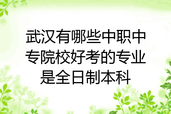 武汉有哪些中职中专院校好考的专业是全日制本科