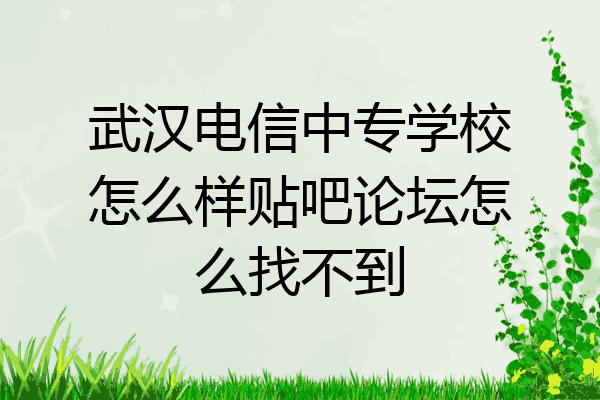 武汉电信中专学校怎么样贴吧论坛怎么找不到