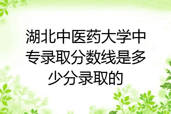 湖北中医药大学中专录取分数线是多少分录取的
