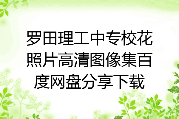 罗田理工中专校花照片高清图像集百度网盘分享下载