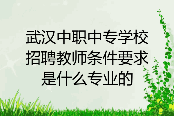 武汉中职中专学校招聘教师条件要求是什么专业的