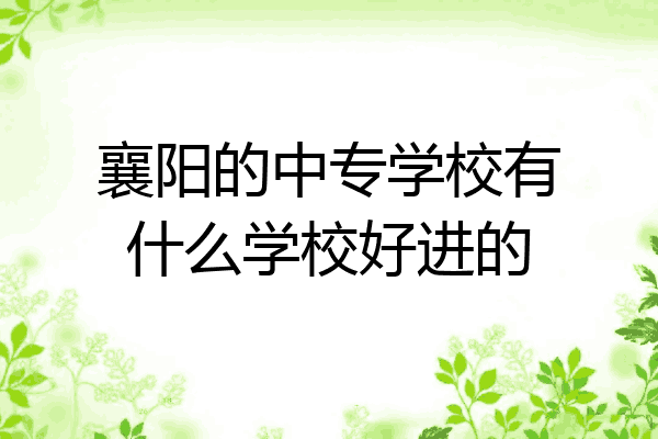 襄阳的中专学校有什么学校好进的