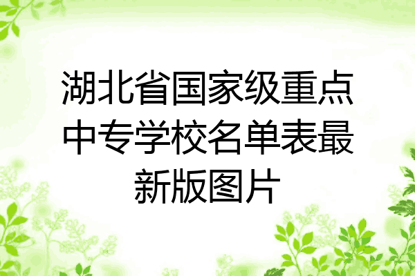 湖北省国家级重点中专学校名单表最新版图片