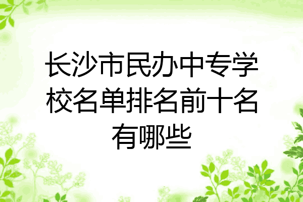 长沙市民办中专学校名单排名前十名有哪些
