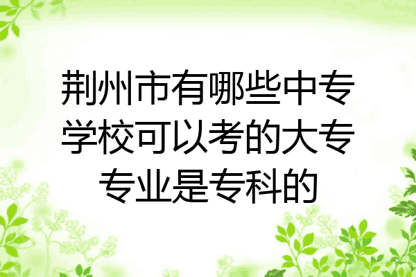 荆州市有哪些中专学校可以考的大专专业是专科的