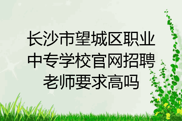 长沙市望城区职业中专学校官网招聘老师要求高吗