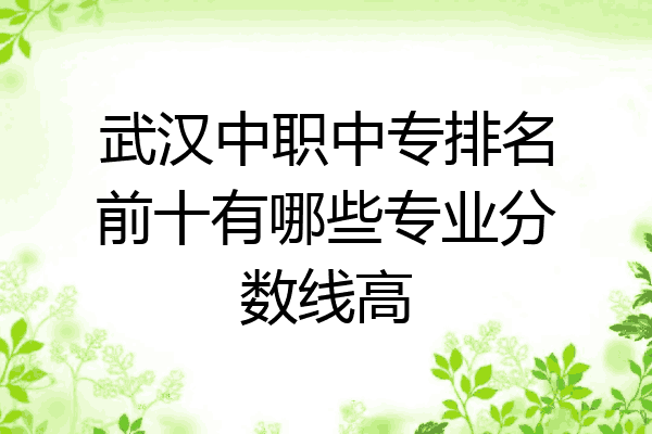 武汉中职中专排名前十有哪些专业分数线高