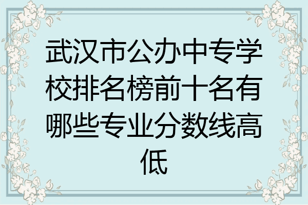 武汉市公办中专学校排名榜前十名有哪些专业分数线高低