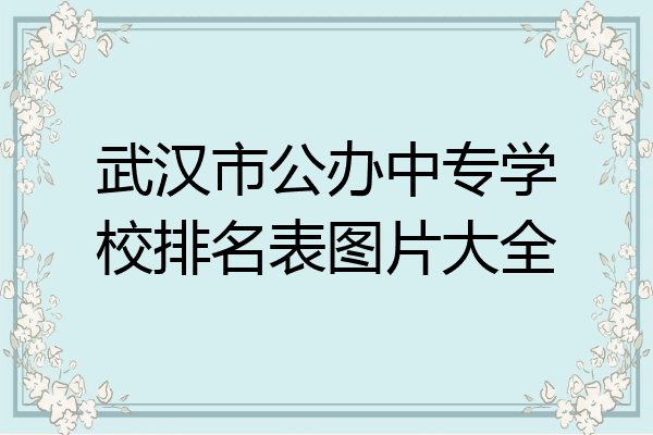 武汉市公办中专学校排名表图片大全
