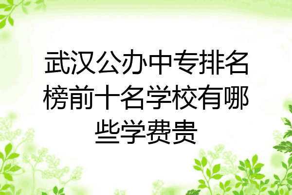 武汉公办中专排名榜前十名学校有哪些学费贵