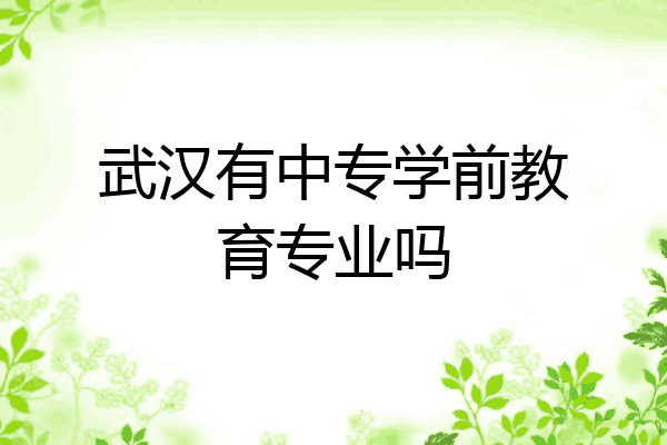 武汉有中专学前教育专业吗