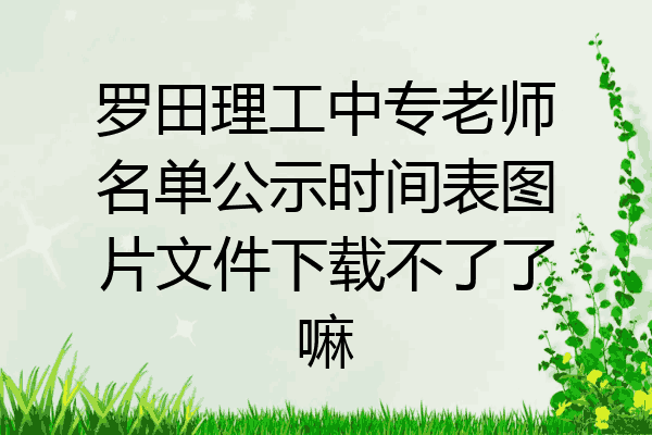 罗田理工中专老师名单公示时间表图片文件下载不了了嘛