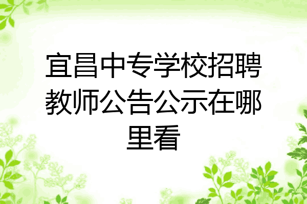 宜昌中专学校招聘教师公告公示在哪里看