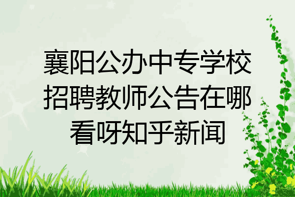襄阳公办中专学校招聘教师公告在哪看呀知乎新闻