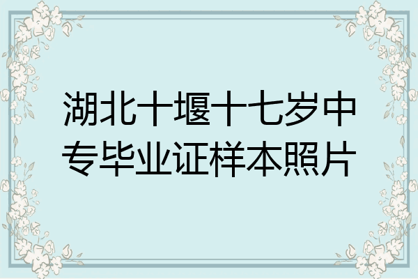 湖北十堰十七岁中专毕业证样本照片