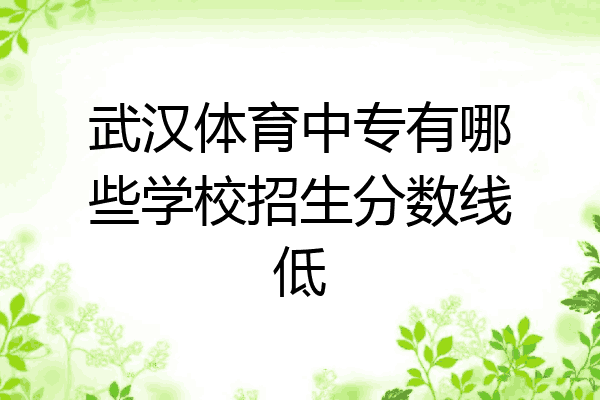 武汉体育中专有哪些学校招生分数线低