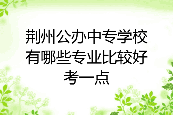 荆州公办中专学校有哪些专业比较好考一点