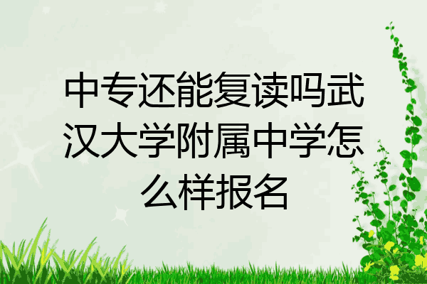 中专还能复读吗武汉大学附属中学怎么样报名