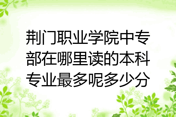 荆门职业学院中专部在哪里读的本科专业最多呢多少分