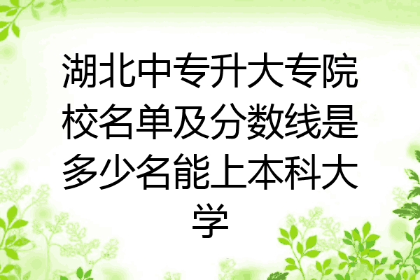 湖北中专升大专院校名单及分数线是多少名能上本科大学