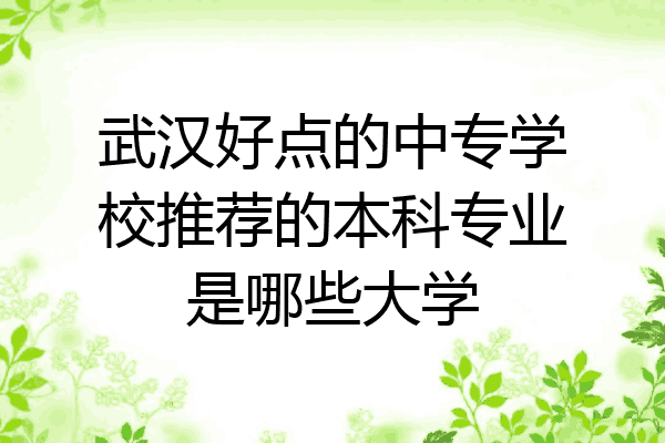 武汉好点的中专学校推荐的本科专业是哪些大学