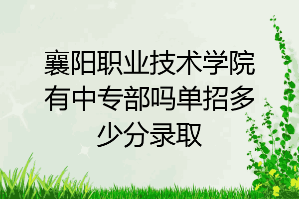 襄阳职业技术学院有中专部吗单招多少分录取