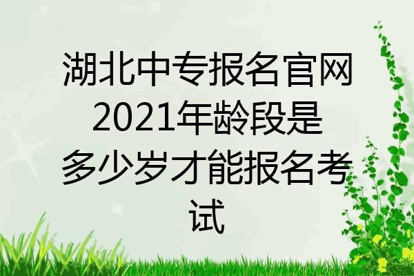 湖北中专报名官网2021年龄段是多少岁才能报名考试