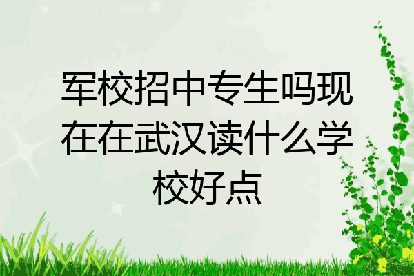 军校招中专生吗现在在武汉读什么学校好点