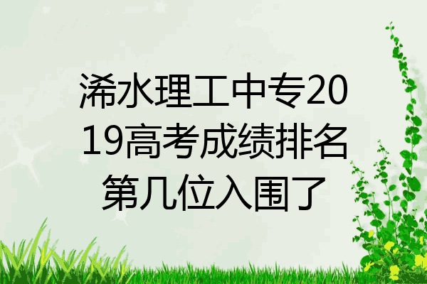 浠水理工中专2019高考成绩排名第几位入围了