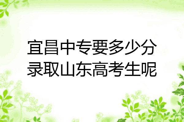宜昌中专要多少分录取山东高考生呢
