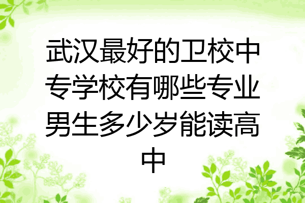武汉最好的卫校中专学校有哪些专业男生多少岁能读高中