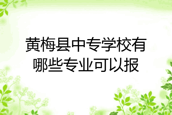 黄梅县中专学校有哪些专业可以报