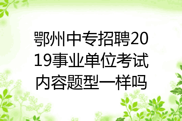 鄂州中专招聘2019事业单位考试内容题型一样吗