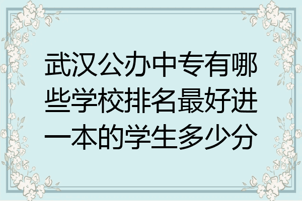武汉公办中专有哪些学校排名最好进一本的学生多少分