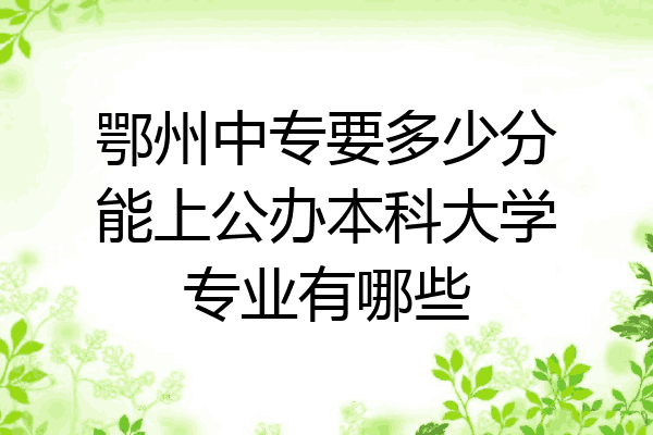 鄂州中专要多少分能上公办本科大学专业有哪些