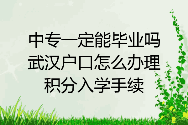 中专一定能毕业吗武汉户口怎么办理积分入学手续