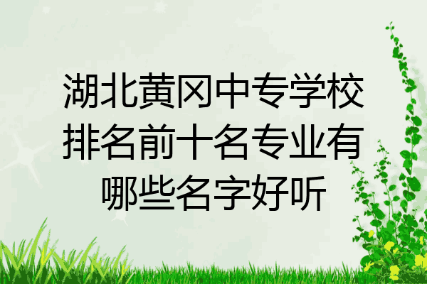 湖北黄冈中专学校排名前十名专业有哪些名字好听